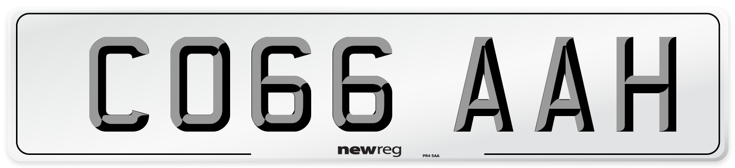 CO66 AAH Number Plate from New Reg